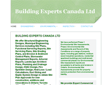 Tablet Screenshot of buildingexpertscanada.com